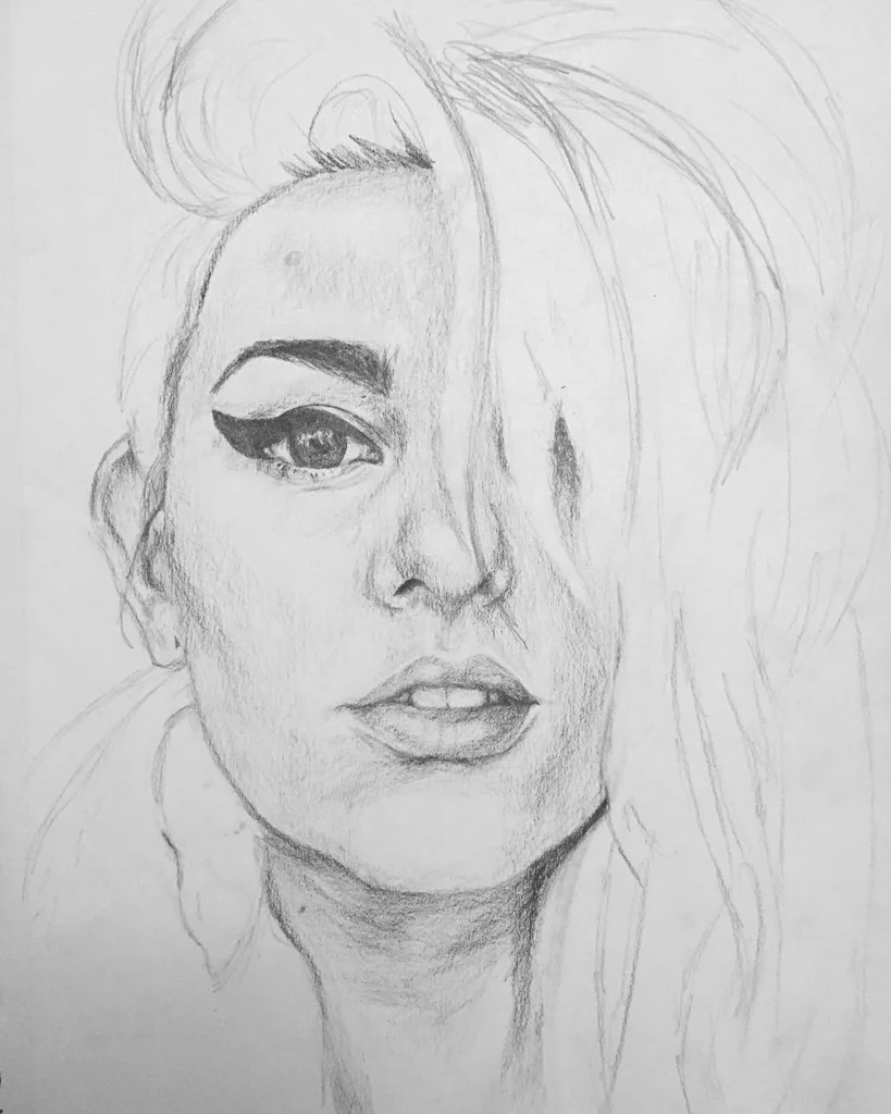 Graphite portrait study by Ashley Fries